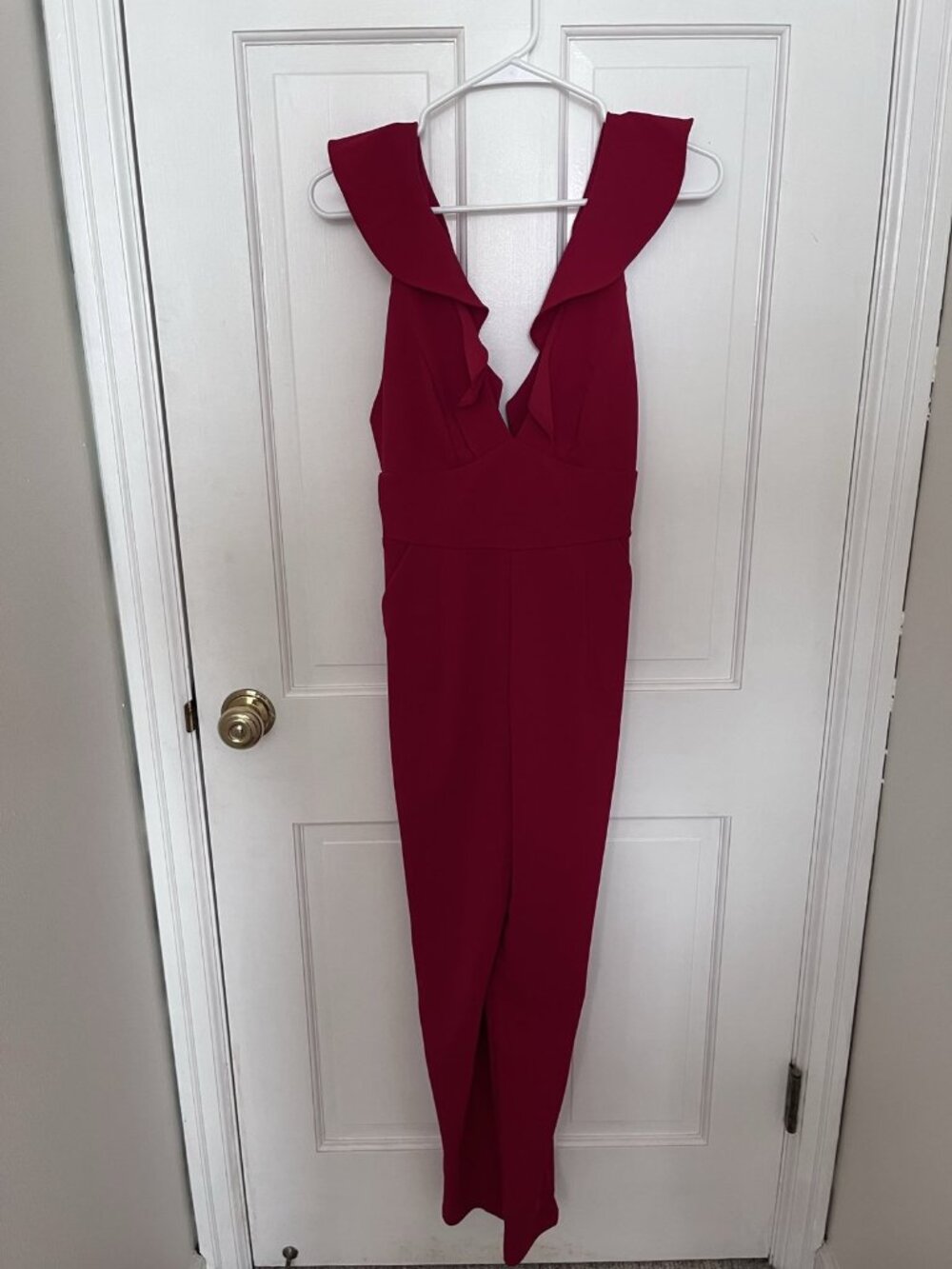 Lulus Red Ruffle Jumpsuit